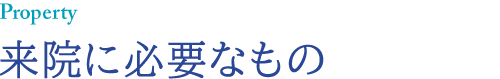 来院に必要なもの